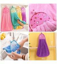 Hanging Cotton Kitchen Water Absorbing Hand Cleaning Towel Random Colors